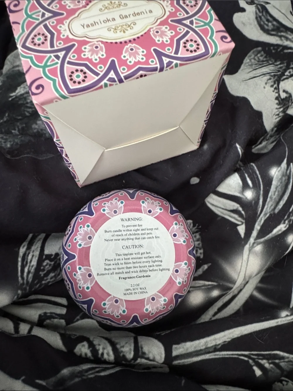 Pink Floral Travel Candle - Yashioka